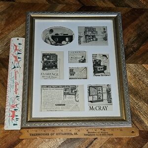 Vintage McCray Advertisement Collage in Silver Frame